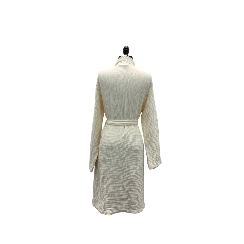 House No. 23 Robe Women's Size S/M Cream Color Cotton Gauze Loungewear Belted - Picture 2 of 4
